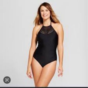 Xhilaration Black Women's One-Piece Swimsuit